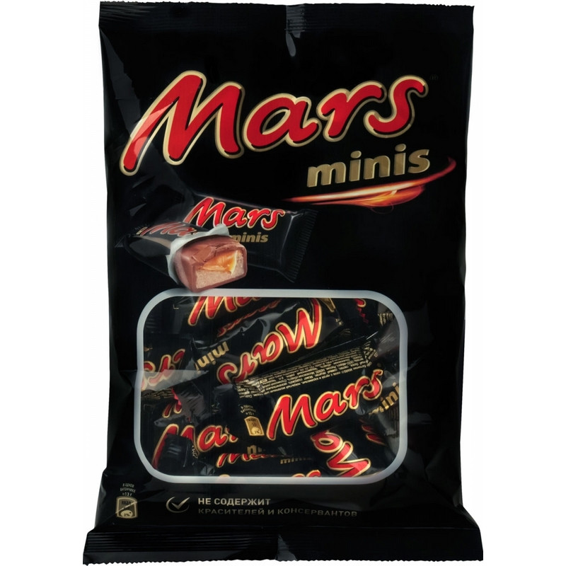 Шоколадный батончик Mars мини 182г Шоколадный батончик Mars мини 182г