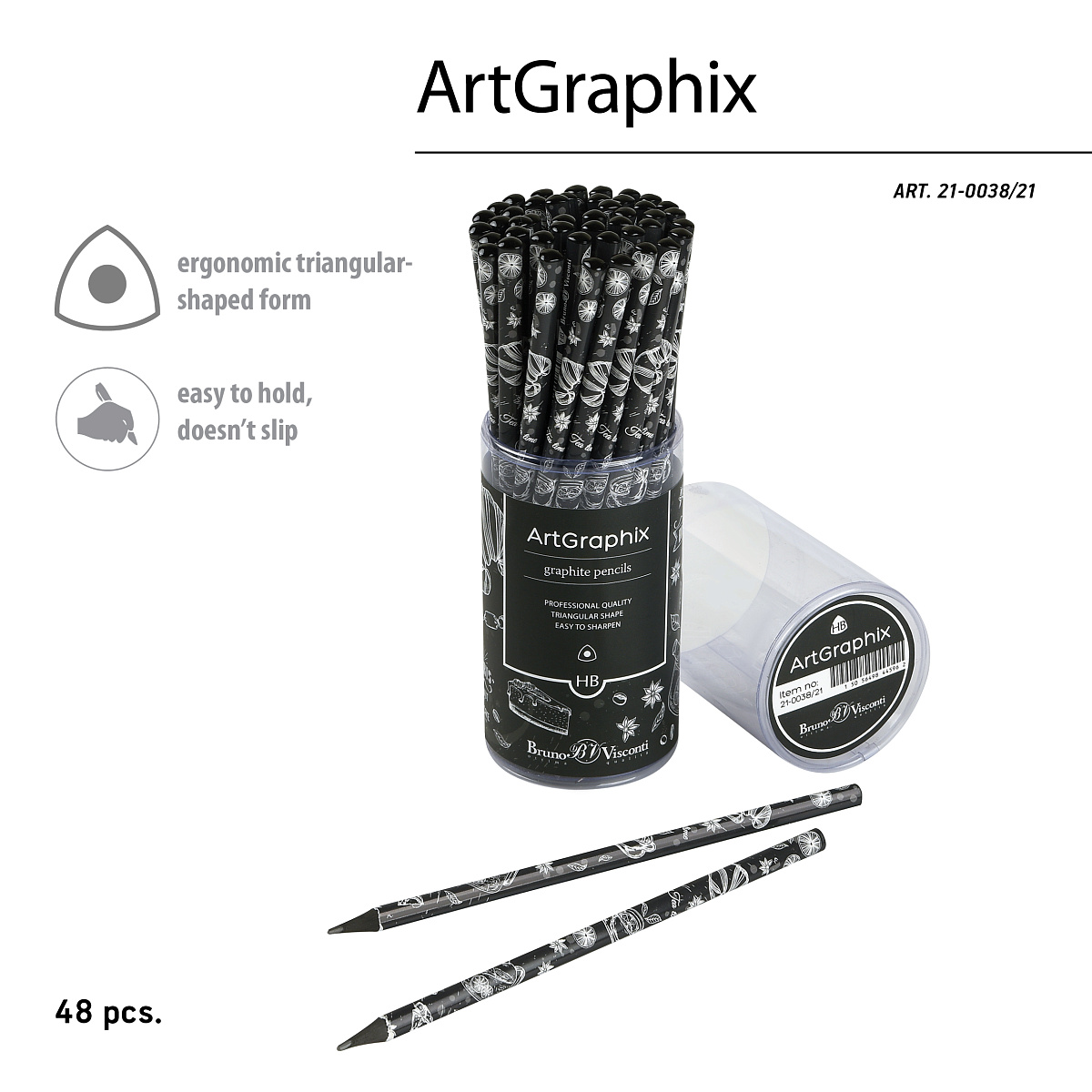 КАРАНДАШ ЧЕРНОГРАФИТОВЫЙ "ArtGraphix. Caff? nero" НВ (пластиковый КАРАНДАШ ЧЕРНОГРАФИТОВЫЙ "ArtGraphix. Caff? nero" НВ (пластиковый