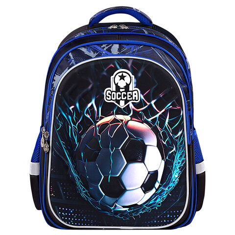 Рюкзак BRAUBERG KIDS FLOSSY, 2 отделения, 3 кармана, "Soccer Club",