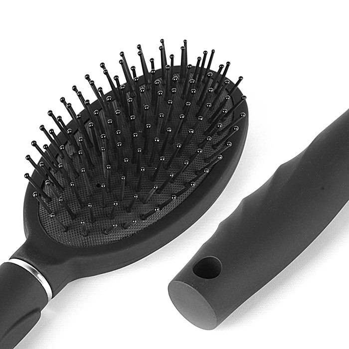 Расческа массажная овальная пластиковая черная