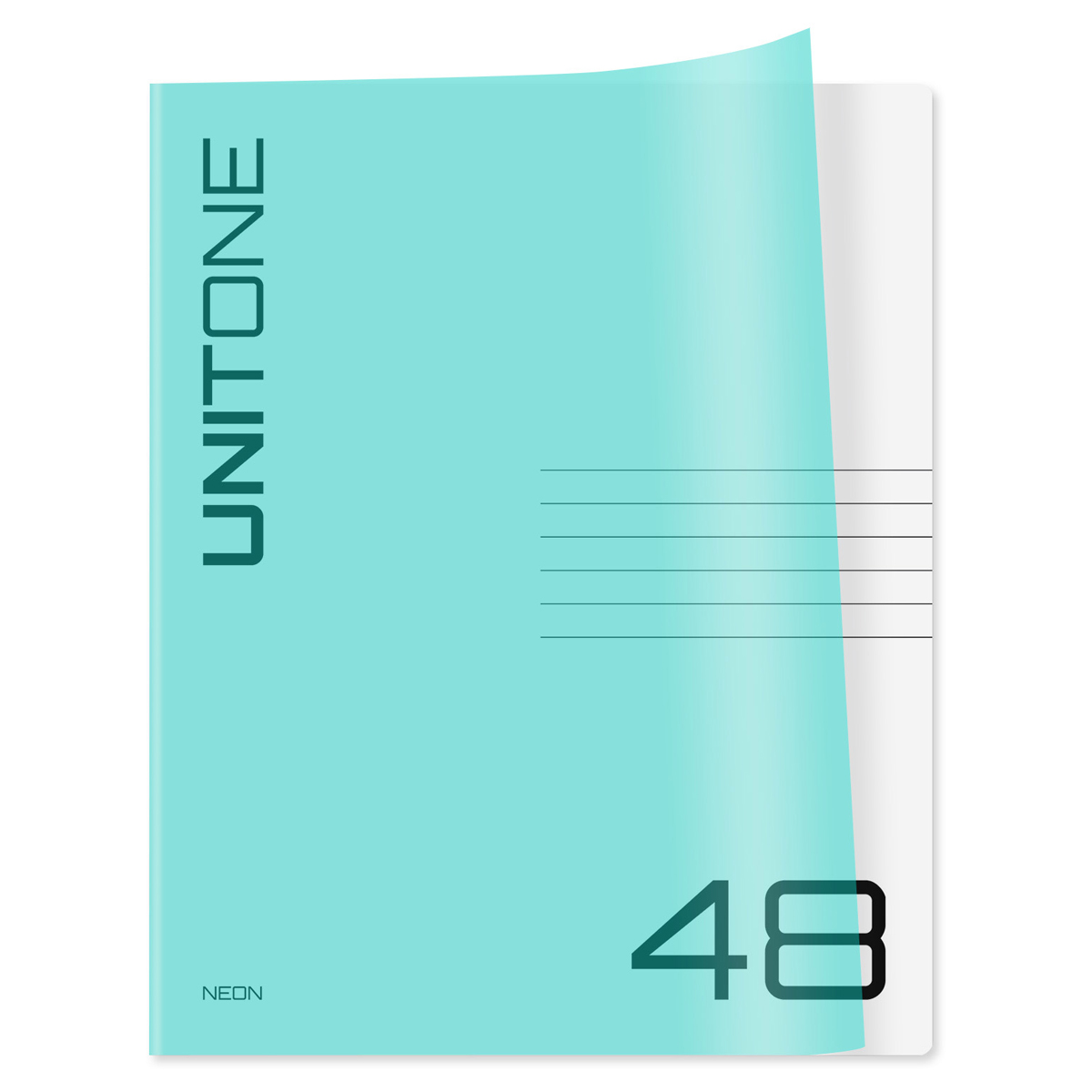 Тетрадь 48л. клетка BG "UniTone. Neon", пластиковая обложка, неон Тетрадь 48л. клетка BG "UniTone. Neon", пластиковая обложка, неон