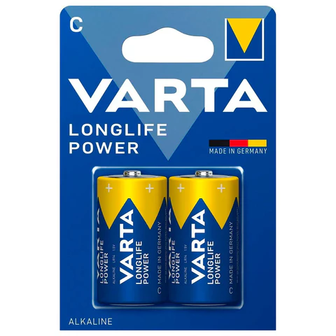 Батарейки алкалиновые КОМПЛЕКТ 2 шт., VARTA LONGLIFE POWER, C (LR14, 14А), Батарейки алкалиновые КОМПЛЕКТ 2 шт., VARTA LONGLIFE POWER, C (LR14, 14А),