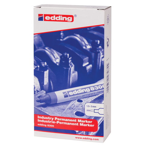 Маркер для промышленной маркировки EDDING 8300, ЧЕРНЫЙ, 1,5-3 мм, круглый