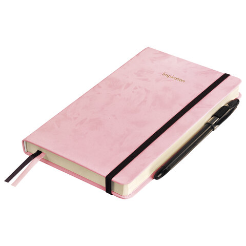 Ежедневник недатированный А5 138x213 мм, BRAUBERG "Velvet", резинка,