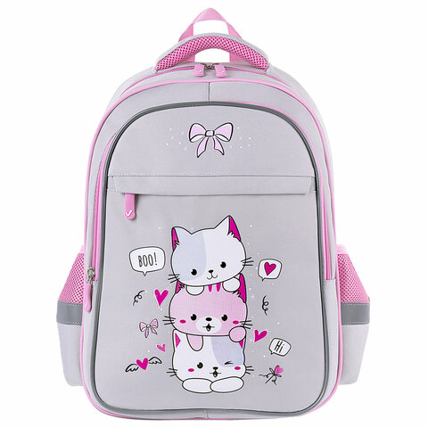 Рюкзак BRAUBERG FAVOUR, 2 отделения, 3 кармана, "Fluffy kittens", Рюкзак BRAUBERG FAVOUR, 2 отделения, 3 кармана, "Fluffy kittens",