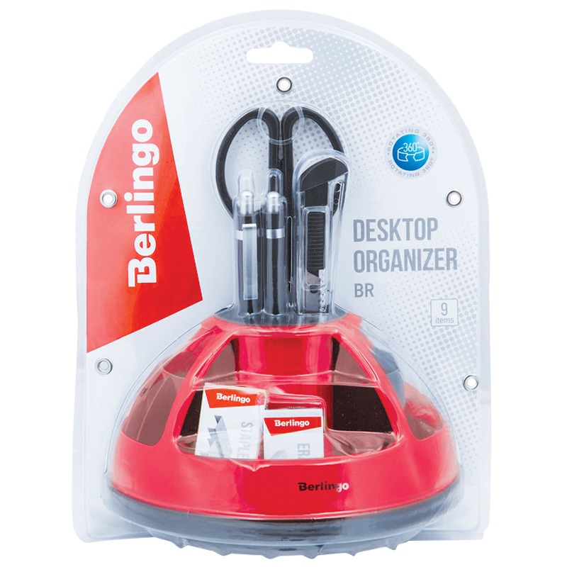Настольный органайзер Berlingo "BR", 9 предметов, вращающийся, Настольный органайзер Berlingo "BR", 9 предметов, вращающийся,