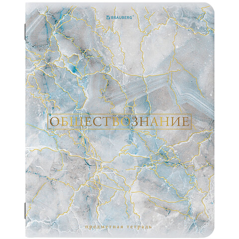 Тетрадь предметная "PASTEL" 48 л., SoftTouch, фольга, ОБЩЕСТВОЗНАНИЕ,