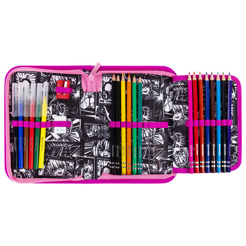 Пенал BRAUBERG с наполнением, 1 отделение, 1 откидная планка, 24 предмета, 21х14 Пенал BRAUBERG с наполнением, 1 отделение, 1 откидная планка, 24 предмета, 21х14