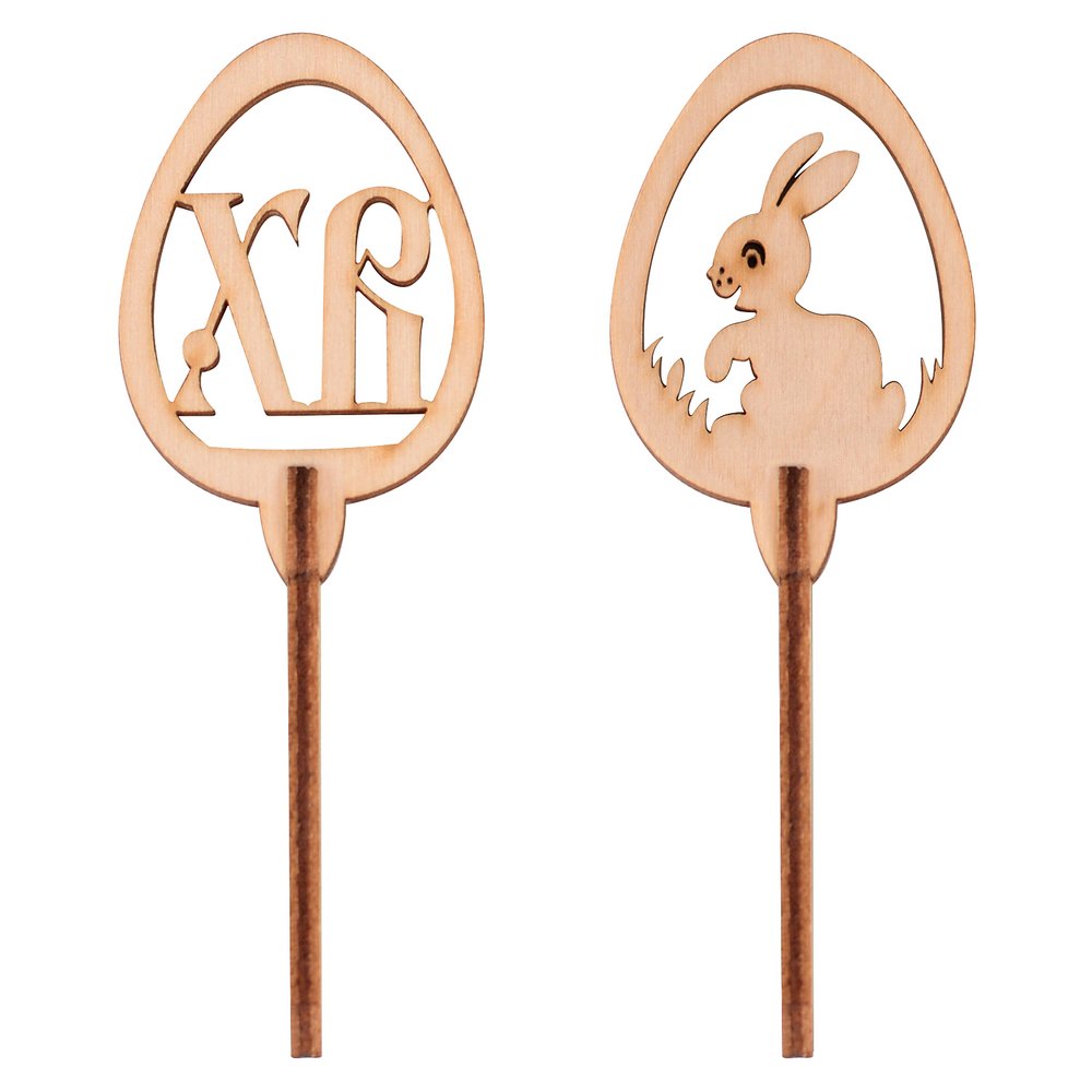 Топпер для кулича и пасхи "Пасхальный заяц". Набор 2 штуки. Размер Топпер для кулича и пасхи "Пасхальный заяц". Набор 2 штуки. Размер