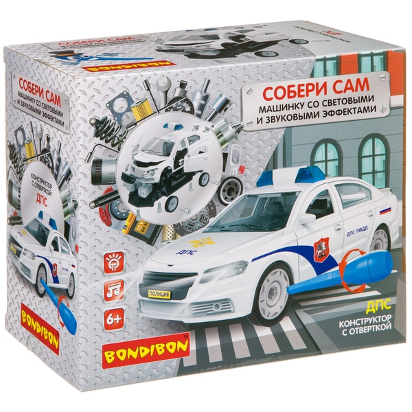 Конструктор с отверткой Bondibon, Собирай и Играй «ДПС», 37 дет., BOX 24x12x21. Конструктор с отверткой Bondibon, Собирай и Играй «ДПС», 37 дет., BOX 24x12x21.