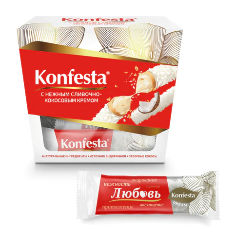 Конфеты KONFESTA со сливочно-кокосовым кремом, вафельные, 150 г Конфеты KONFESTA со сливочно-кокосовым кремом, вафельные, 150 г