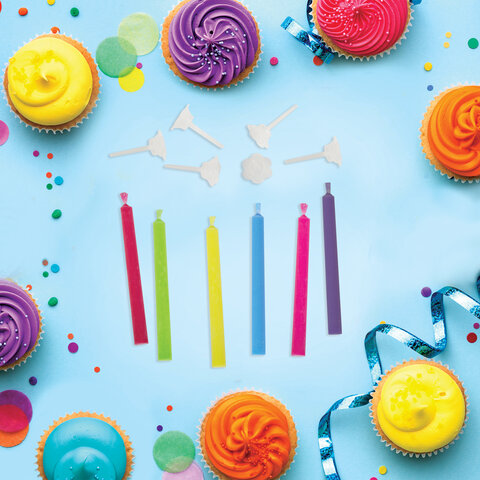 Набор свечей для торта с цветным пламенем 6 шт., 6 см, с держателями, ЗОЛОТАЯ Набор свечей для торта с цветным пламенем 6 шт., 6 см, с держателями, ЗОЛОТАЯ