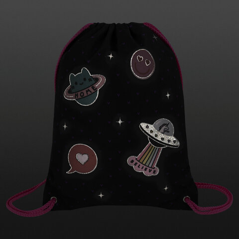 Мешок для обуви BRAUBERG PREMIUM, карман, подкладка, светоотражайка, 43х33 см,