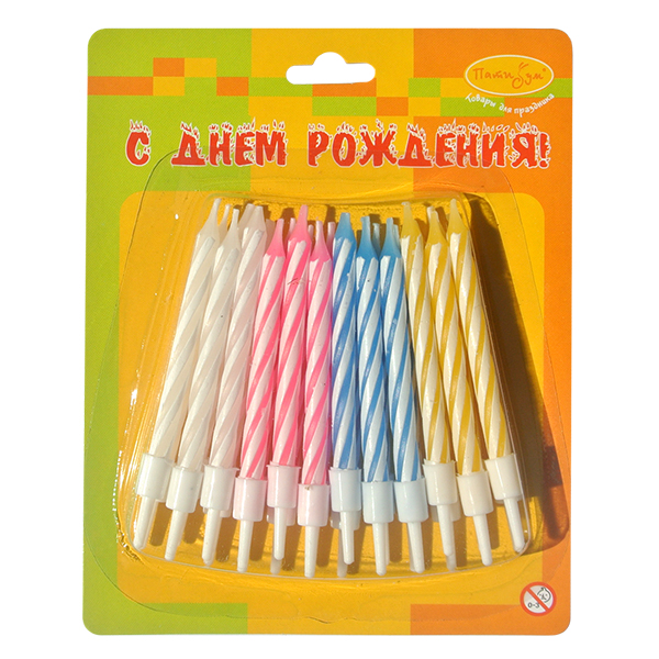 Свечимини 2х цветные 24шт с держателями 6см Свечимини 2х цветные 24шт с держателями 6см