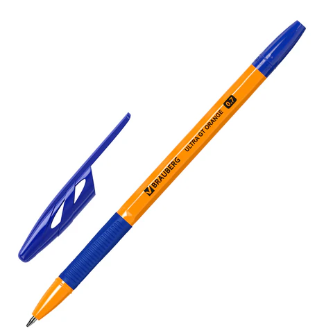 Ручки шариковые с грипом BRAUBERG "ULTRA GT ORANGE", НАБОР 8 ШТУК,