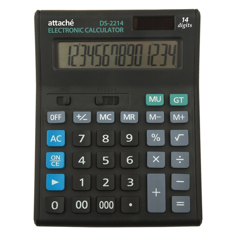 Калькулятор настольный Attache Economy 14 разр., чёрный Калькулятор настольный Attache Economy 14 разр., чёрный