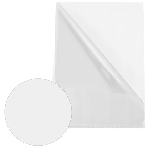 Папка-уголок А4 BRAUBERG UNIVERSAL, прозрачная, 0,10 мм, со штрихкодом, 273044