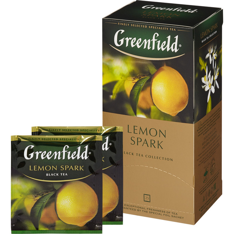 Чай Greenfield Lemon Spark черный фольгир.25пак/уп 0711-10 Чай Greenfield Lemon Spark черный фольгир.25пак/уп 0711-10