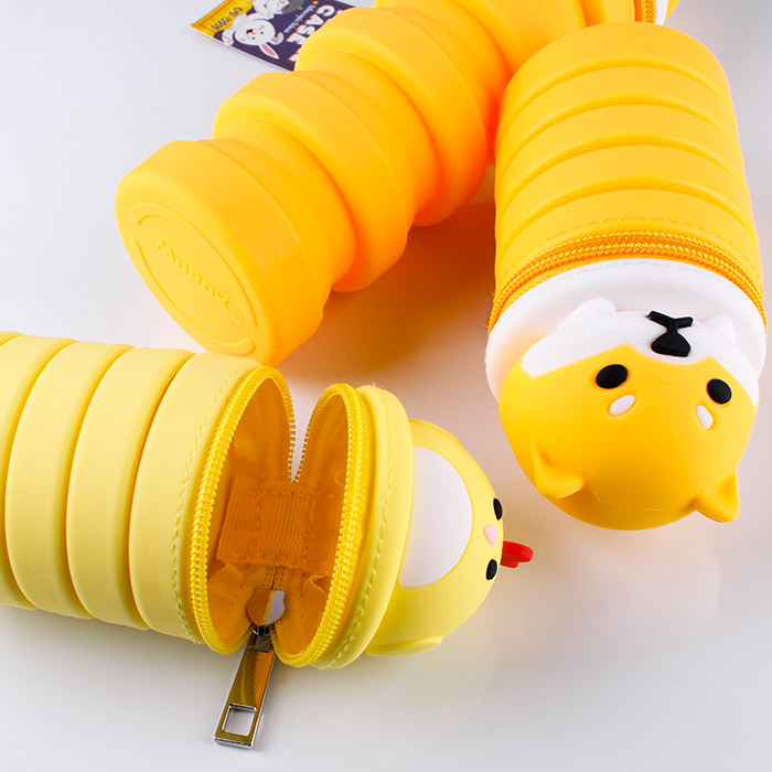 Пенал-тубус телескопический "Зверюшки" силиконовый на молнии Пенал-тубус телескопический "Зверюшки" силиконовый на молнии