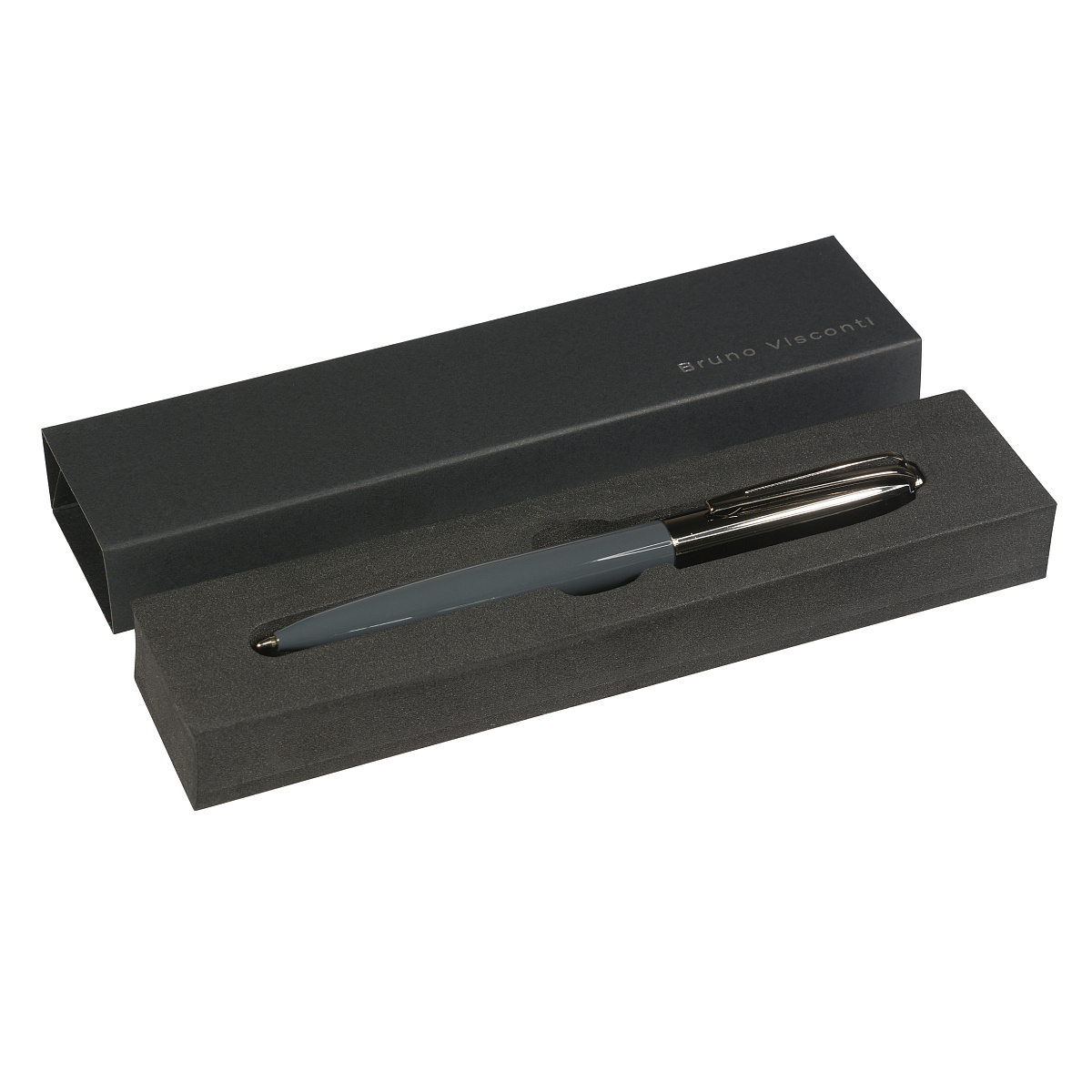 РУЧКА "NAPOLI" В ПОДАРОЧНОМ ФУТЛЯРЕ, 1,0 ММ, СИНЯЯ (корпус серый и