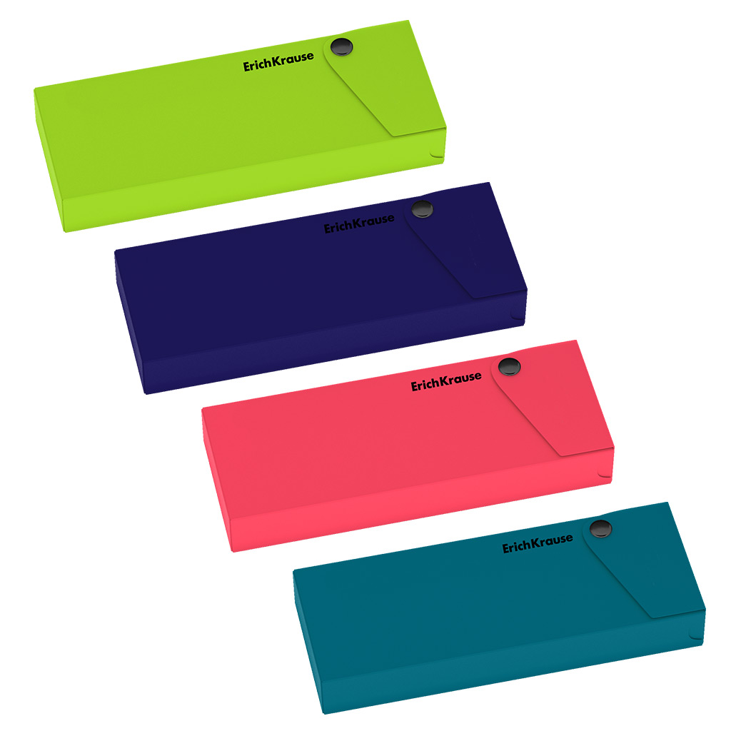 Пенал пластиковый ErichKrause Soft Reef, ассорти Пенал пластиковый ErichKrause Soft Reef, ассорти