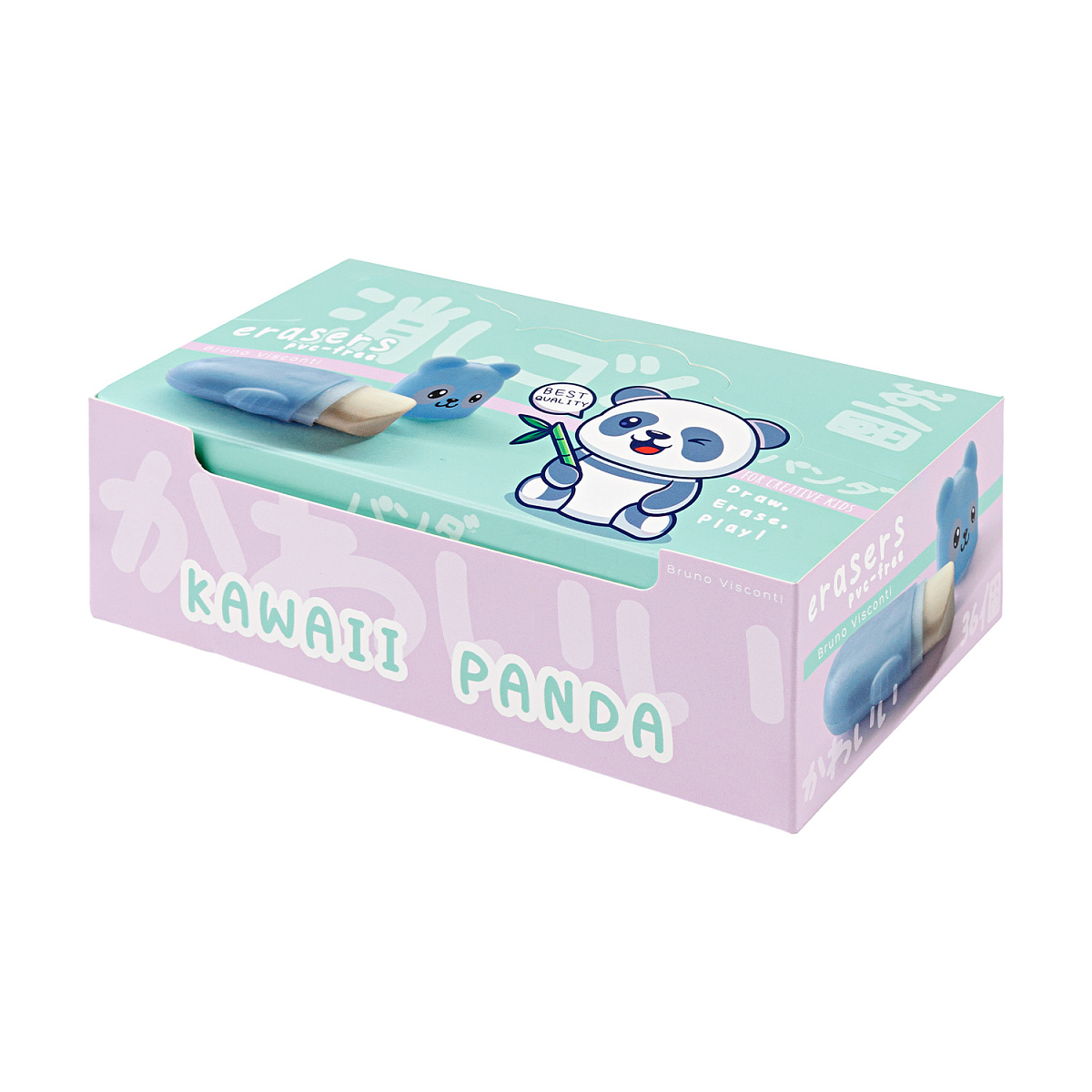 ЛАСТИК "KAWAII ANIMALS. Котик и панда", 2 вида ЛАСТИК "KAWAII ANIMALS. Котик и панда", 2 вида