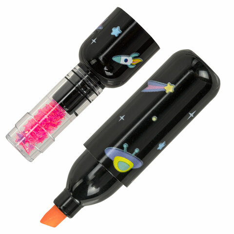 Набор текстовыделителей 6 НЕОНОВЫХ ЦВЕТОВ, ЮНЛАНДИЯ "КОСМОС", линия