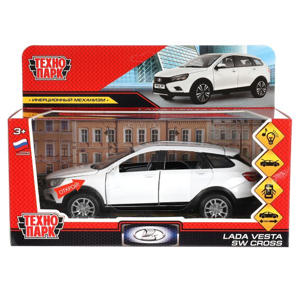 Машина металл свет-звук LADA VESTA SW CROSS 17,5 см, двери, инерц бел, Технопарк Машина металл свет-звук LADA VESTA SW CROSS 17,5 см, двери, инерц бел, Технопарк