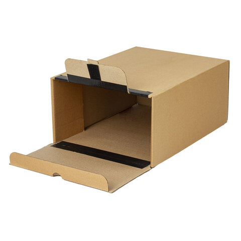 Короб архивный на липучке 380х285х170 мм, гофрокартон, до 1700 л., STAFF, 112161 Короб архивный на липучке 380х285х170 мм, гофрокартон, до 1700 л., STAFF, 112161