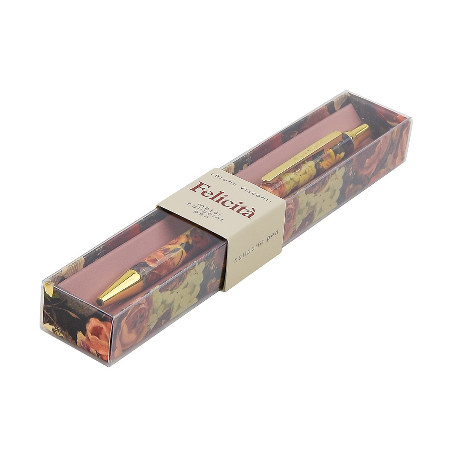 РУЧКА МЕТАЛЛИЧЕСКАЯ "FLORA LUSH BOUQUET" ШАРИКОВАЯ, 0,7 ММ, СИНЯЯ, В