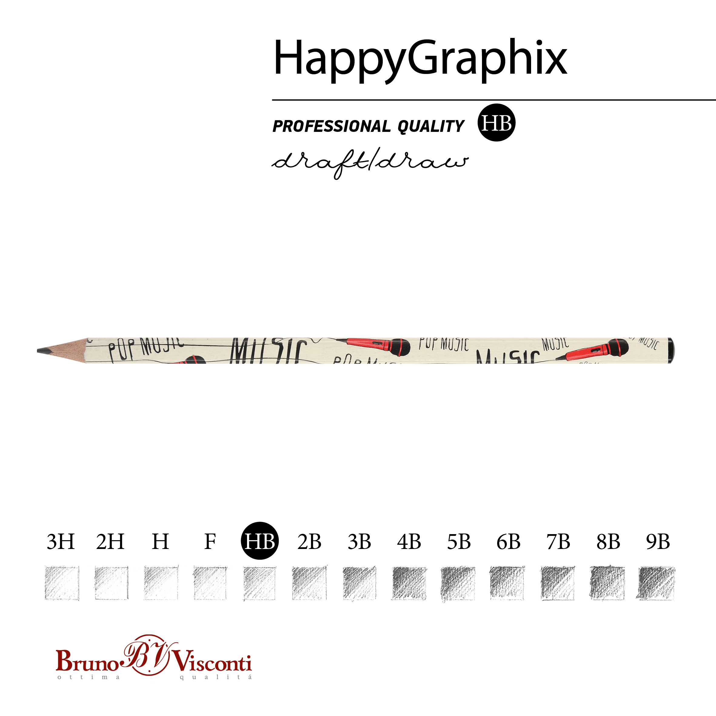 КАРАНДАШ ЧЕРНОГРАФИТОВЫЙ "HappyGraphix. Музыка. Микрофон" НВ КАРАНДАШ ЧЕРНОГРАФИТОВЫЙ "HappyGraphix. Музыка. Микрофон" НВ