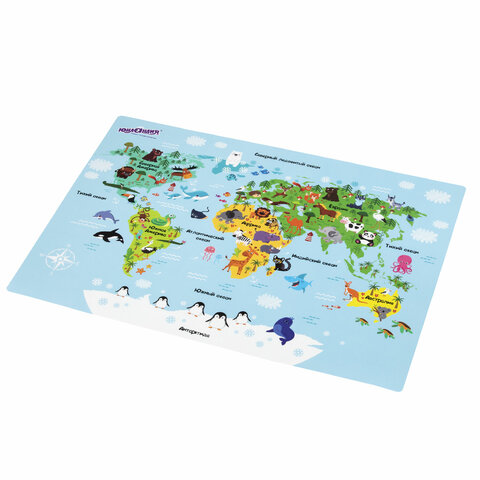 Настольное покрытие ЮНЛАНДИЯ, А3+, пластик, 46x33 см, "Map", 272370 Настольное покрытие ЮНЛАНДИЯ, А3+, пластик, 46x33 см, "Map", 272370