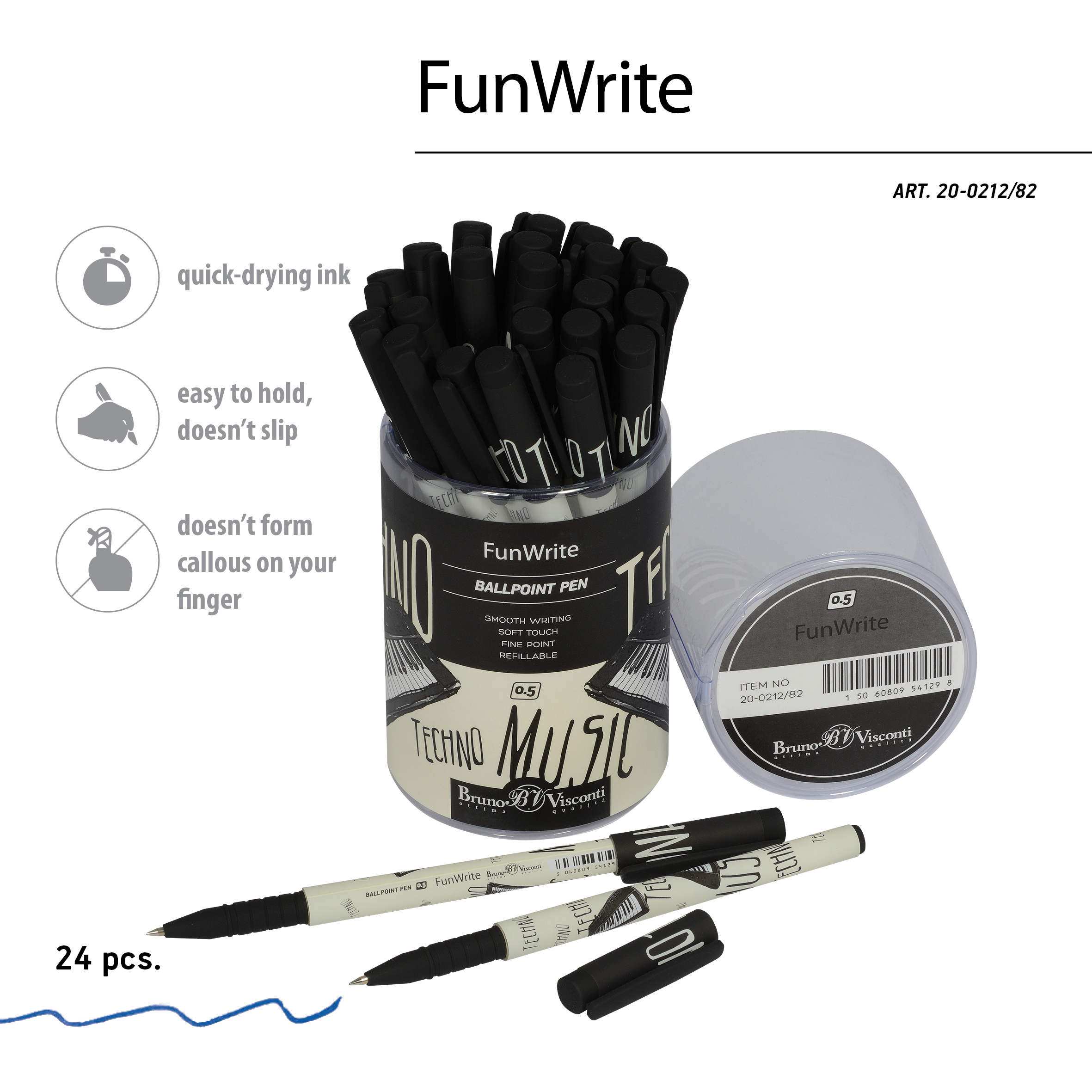 РУЧКА "FunWrite. Музыка. Клавишные" ШАРИКОВАЯ 0.5 ММ, СИНЯЯ РУЧКА "FunWrite. Музыка. Клавишные" ШАРИКОВАЯ 0.5 ММ, СИНЯЯ