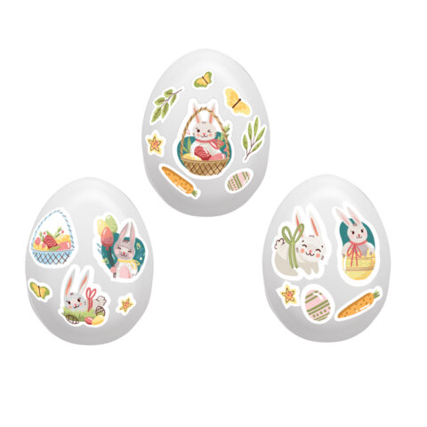 Наклейки пасхальные для яиц, 1 ЛИСТ 21x14,8 см, "Мира и добра",