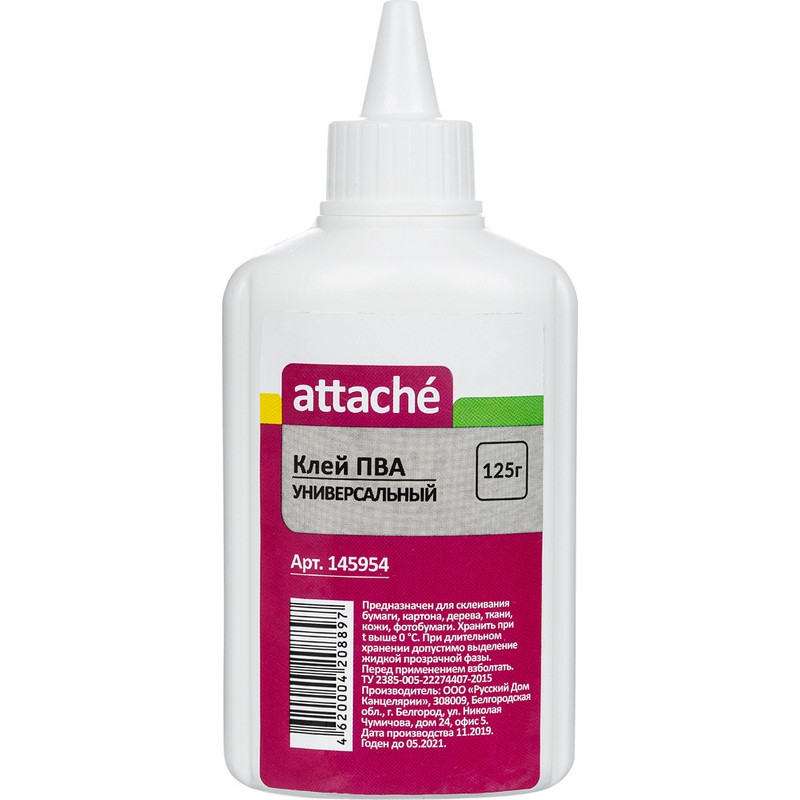 Клей ПВА 125г Attache штр. 4620004208897 Клей ПВА 125г Attache штр. 4620004208897