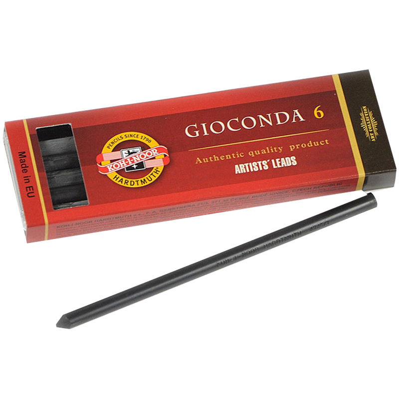 Грифели для цанговых карандашей Koh-I-Noor "Gioconda", 4B, 5,6мм, 6шт, Грифели для цанговых карандашей Koh-I-Noor "Gioconda", 4B, 5,6мм, 6шт,