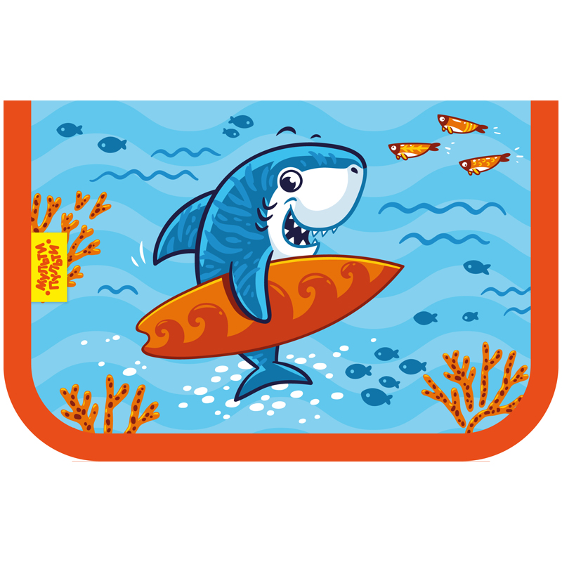Пенал 1 отделение, 200*130 Мульти-Пульти "Surf Shark", доп. секция, Пенал 1 отделение, 200*130 Мульти-Пульти "Surf Shark", доп. секция,
