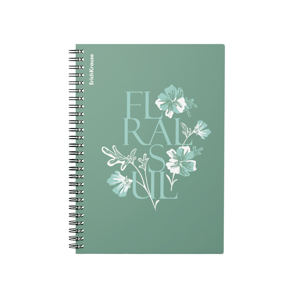 Тетрадь общая с пластиковой обложкой на спирали ErichKrause Floral Soul, А5, 80 Тетрадь общая с пластиковой обложкой на спирали ErichKrause Floral Soul, А5, 80