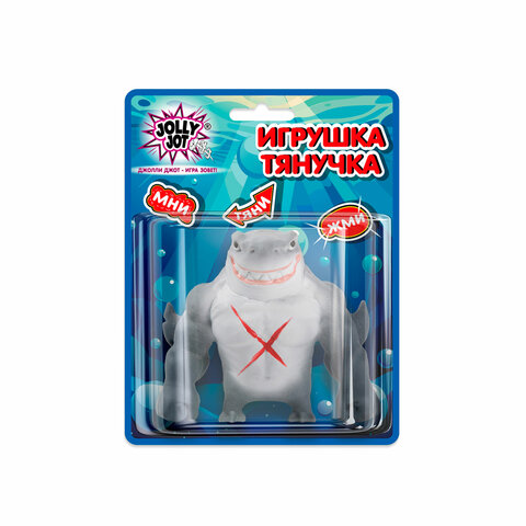 Игрушка-антистресс "АКУЛА", 10 см, ассорти, 4 цвета, блистер, JOLLY