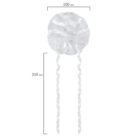 Банты для волос НАБОР 2 шт., 10 см на резинке, белый, АССОРТИ, MONTE VITA (МОНТЕ