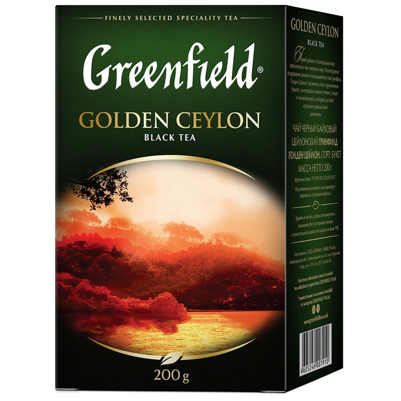 Чай Greenfield Golden Ceylon листовой черный, 200г 0791-10 Чай Greenfield Golden Ceylon листовой черный, 200г 0791-10
