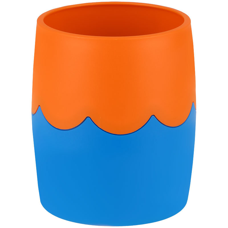 Подставка-стакан Мульти-Пульти, пластик, круглый, двухцветный сине-оранжевый Подставка-стакан Мульти-Пульти, пластик, круглый, двухцветный сине-оранжевый
