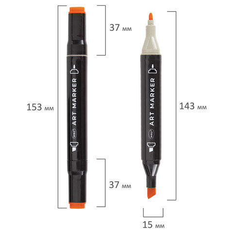 Маркеры для скетчинга двусторонние, НАБОР 24 шт., базовые цвета, в чехле, WBZ, Маркеры для скетчинга двусторонние, НАБОР 24 шт., базовые цвета, в чехле, WBZ,