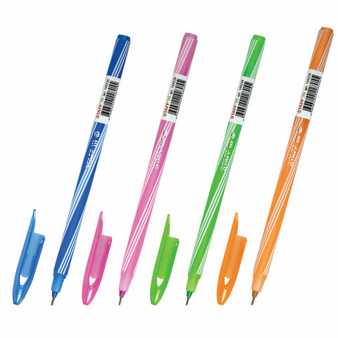 Ручка шариковая STAFF "CANDY NEON", синяя, игольчатый узел 0,6 мм,