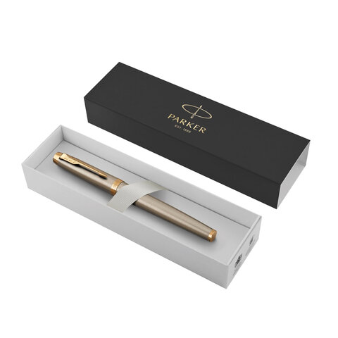 Ручка перьевая PARKER "IM Core Brushed Metal GT", корпус серебристый Ручка перьевая PARKER "IM Core Brushed Metal GT", корпус серебристый