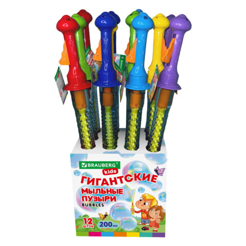 Мыльные пузыри ГИГАНТСКИЕ, 200 мл, дисплей, BRAUBERG KIDS, 666206 Мыльные пузыри ГИГАНТСКИЕ, 200 мл, дисплей, BRAUBERG KIDS, 666206