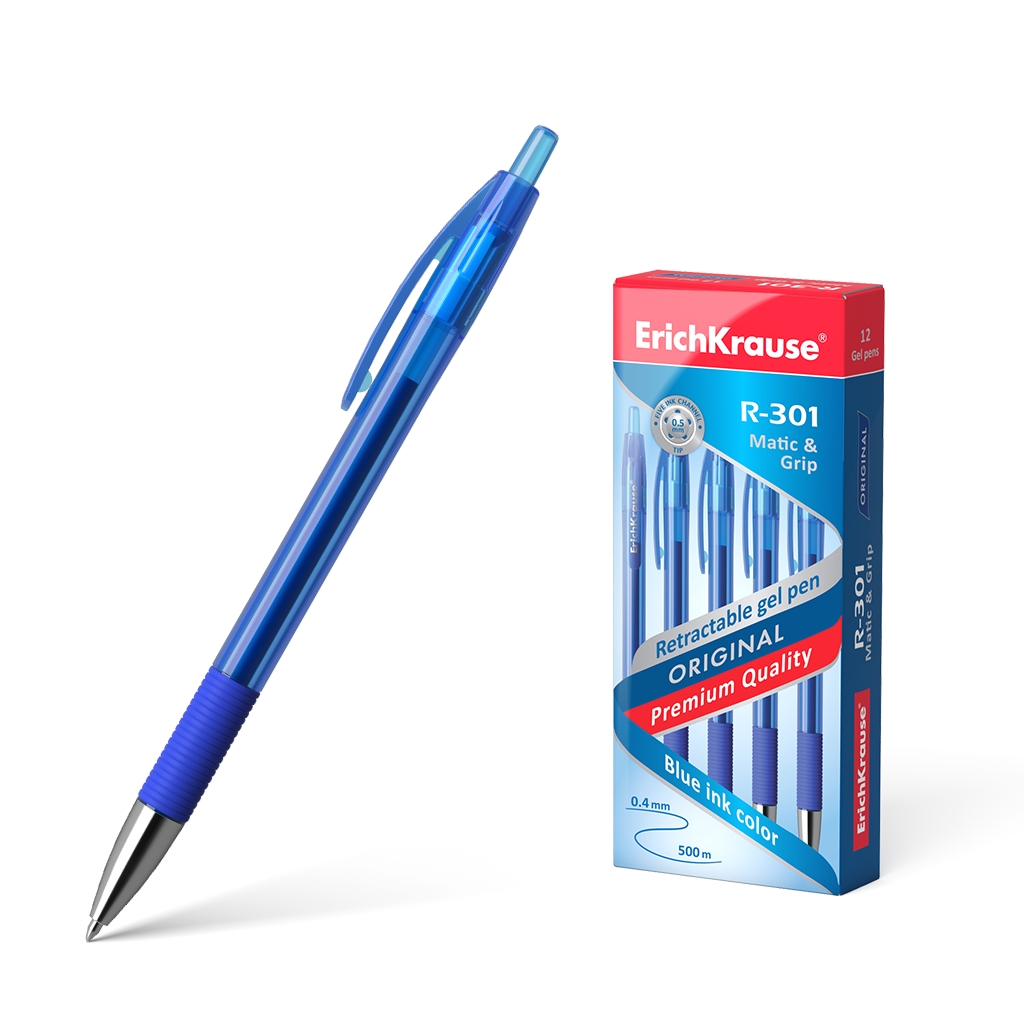Ручка гелевая автоматическая ErichKrause® R-301 Original Gel Matic&Grip 0.5, Ручка гелевая автоматическая ErichKrause® R-301 Original Gel Matic&Grip 0.5,