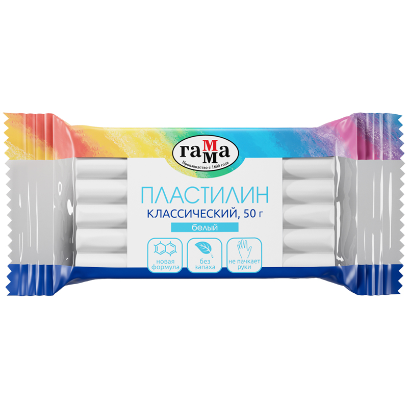 Пластилин Гамма "Классический", белый, 50г Пластилин Гамма "Классический", белый, 50г