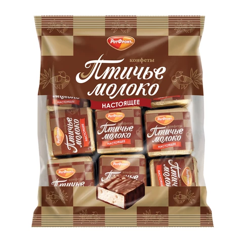 Конфеты шоколадные РОТ ФРОНТ "Птичье молоко", суфле, Конфеты шоколадные РОТ ФРОНТ "Птичье молоко", суфле,