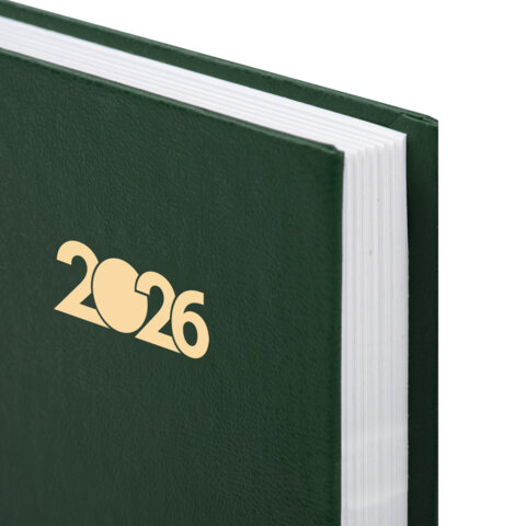 Ежедневник датированный 2026 145х215 мм, А5, STAFF, обложка бумвинил, зелёный, Ежедневник датированный 2026 145х215 мм, А5, STAFF, обложка бумвинил, зелёный,